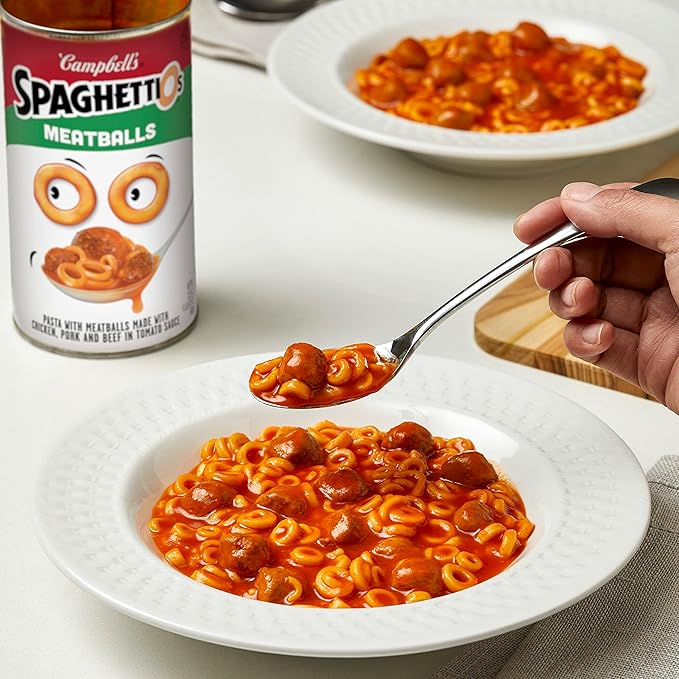 SpaghettiOs Canned Pasta with Meatballs, 22.2 oz Can (Pack of 12)