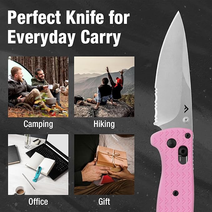 FLISSA 4.5" Folding Pocket Knife, Lightweight EDC Pocket Knife with Axis Lock, 3.2" AUS-8 Steel
