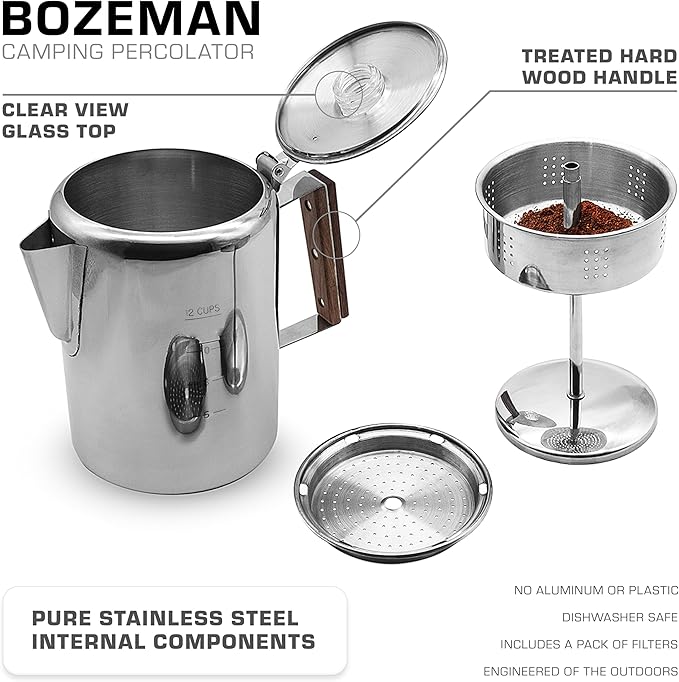 COLETTI Bozeman Percolator Coffee Pot — Camping Coffee Pot, Camping Coffee Makers – America’s