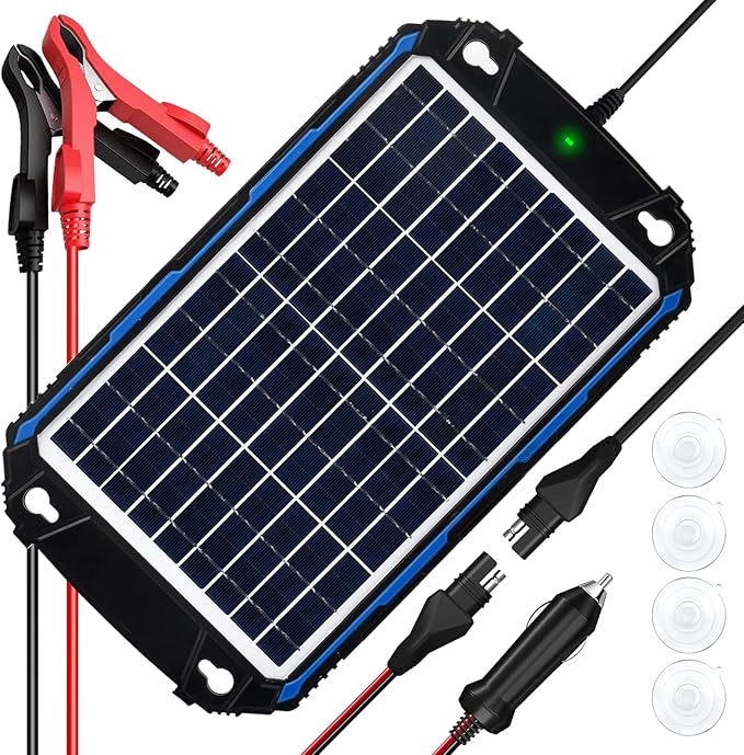 SUNER POWER Waterproof 10W 12V Solar Battery Charger & Maintainer Pro, Built-in UltraSmart MPPT