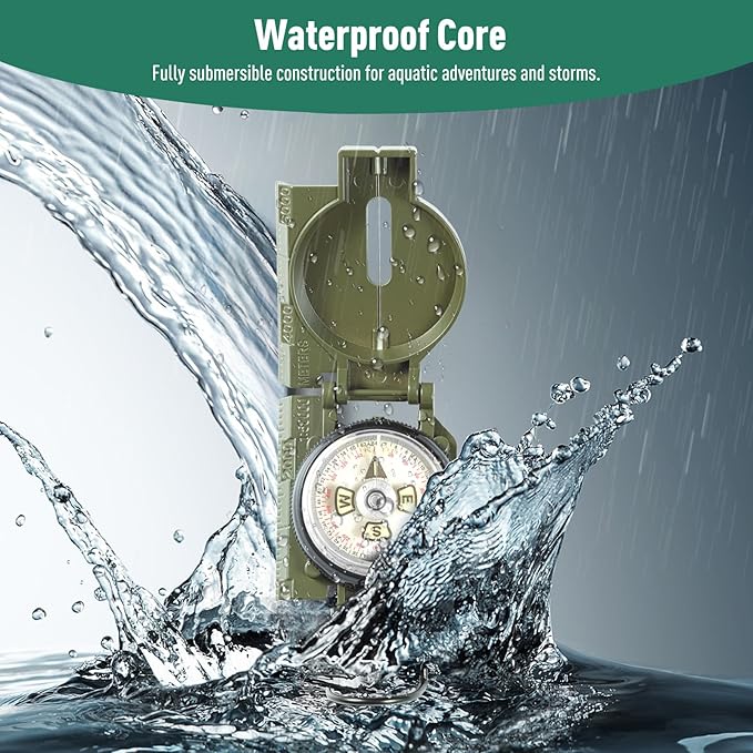 Eyeskey Multifunctional Military Sighting Navigation Compass Impact Resistant & Waterproof Compass