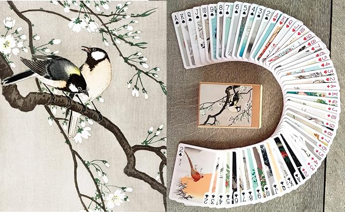 Awesome Birds Playing Cards (Poker Deck 54 Cards All Different) Vintage Antique Japanese Engraving