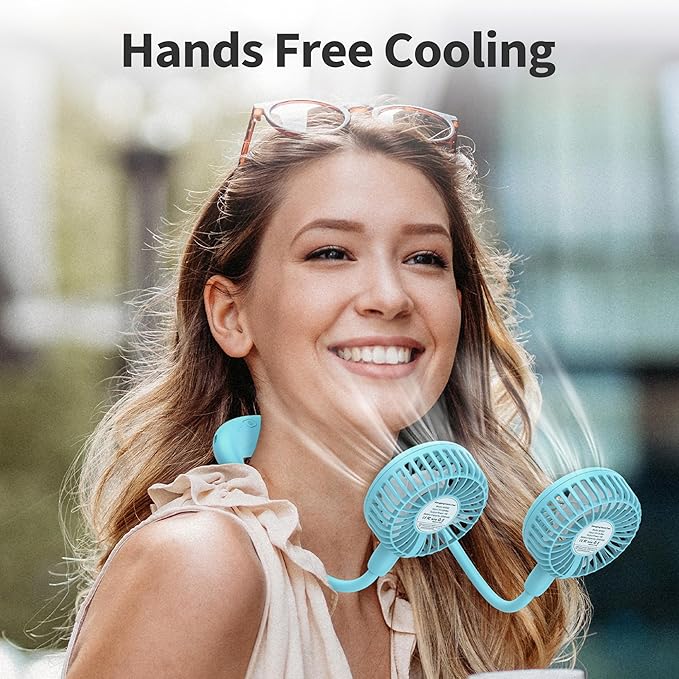 PANERGY Portable Neck Fan Rechargeable Hand Free Personal Fan Mini Wearable Battery Operated USB