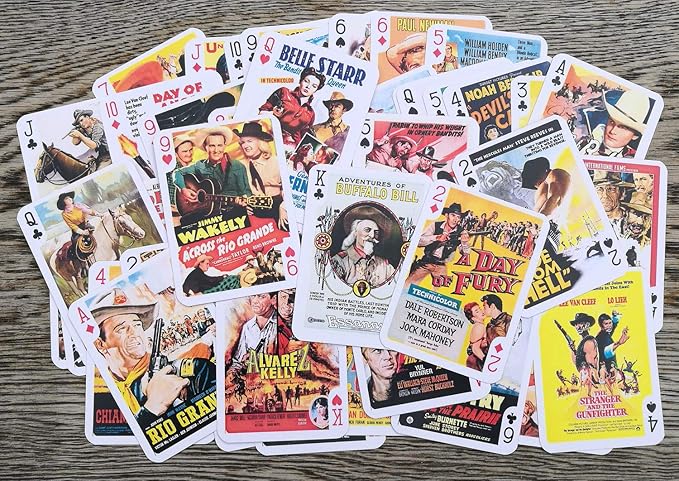 Spaghetti Western Playing Cards (Poker Deck 54 Cards All Different) Vintage Western Movie Poster