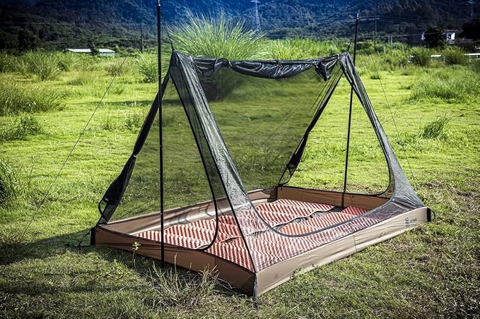 OneTigris 2 Person Mesh Tent, 3 Openings Screen Shelter with Waterproof Bathtub Floor for Outdoors