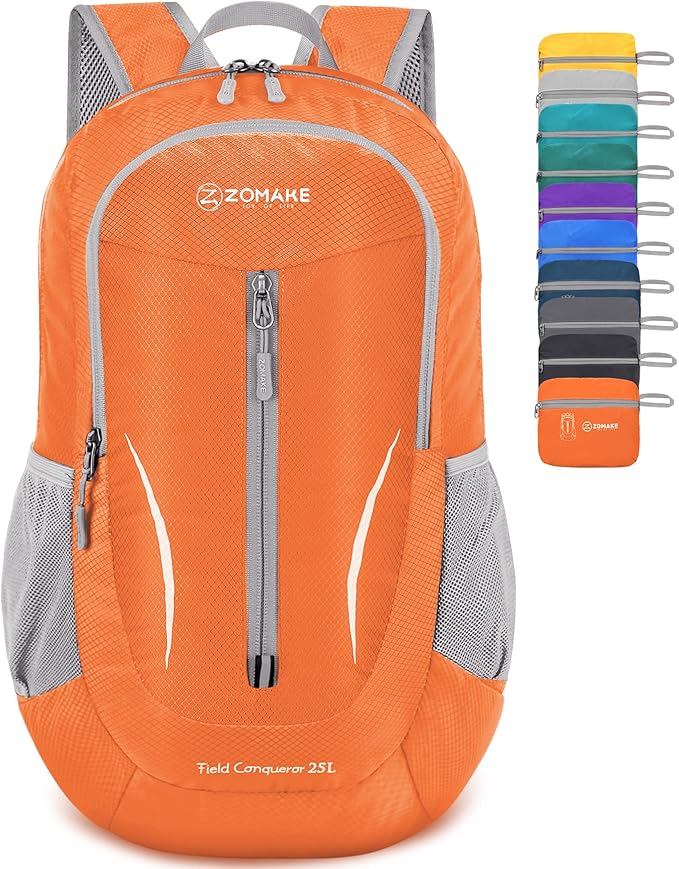 ZOMAKE Ultra Lightweight Packable Backpack 25L, Foldable Hiking Backpacks Water Resistant Small