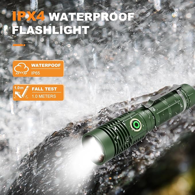 Small Tactical Flashlights High Lumens - 1500 Meters Long Beam Super Bright LED Magnetic Flashlight