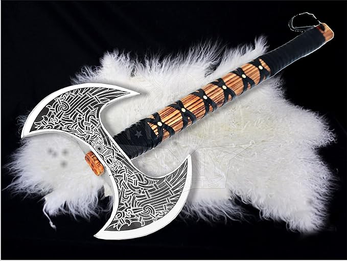SHINY CRAFTS- Camping Axe Tomahawk Viking Bearded Axe Christmas gifts-27 Long Odin's Double Edge