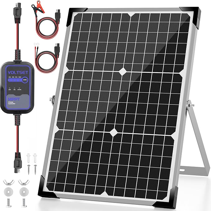 Solar Panel Kit 30W 12V with MPPT Controller, Solar Battery Trickle Charger Maintainer, Waterproof