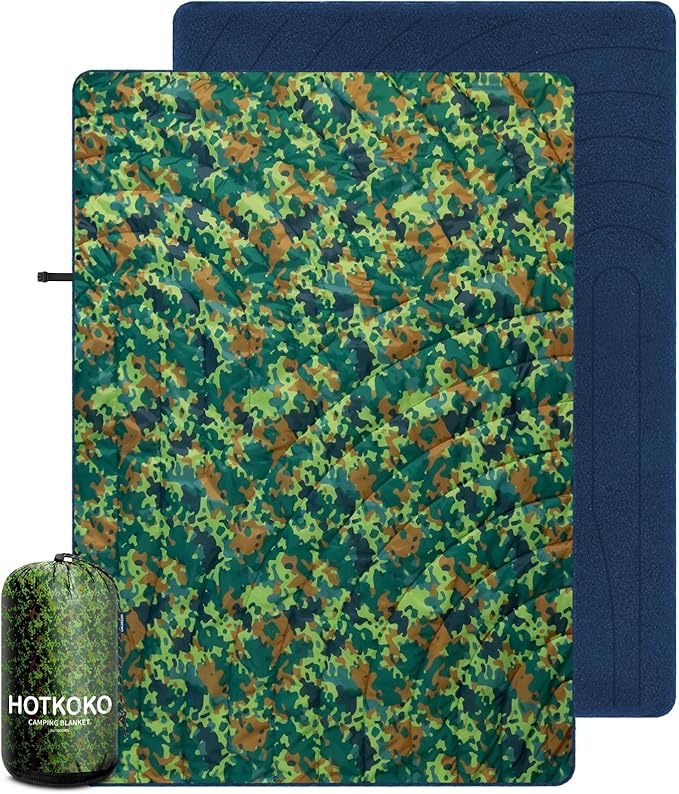 Waterproof Stadium Blanket, Fleece Camping Blanket Soft Warm Wearable Camp Blanket for Outdoor