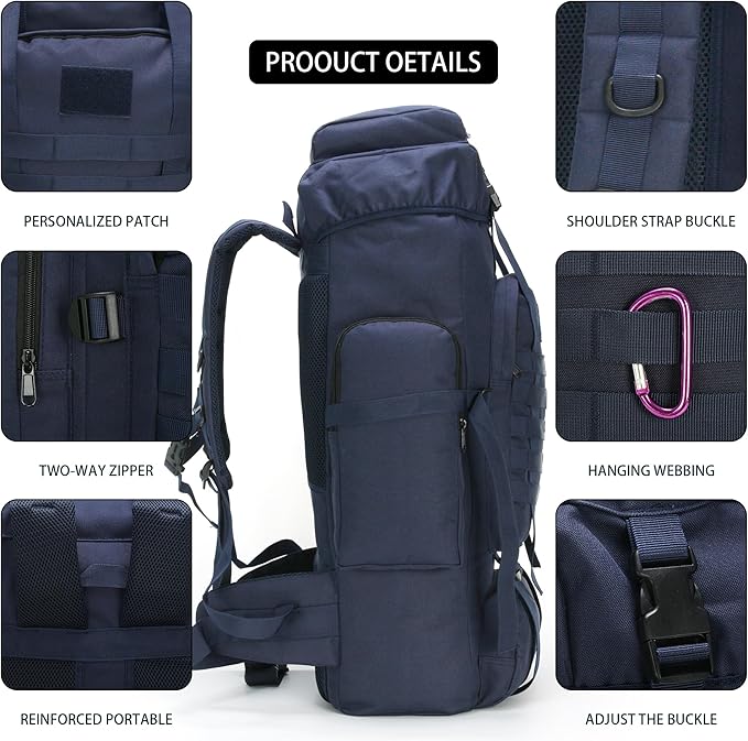 Hiking Backpack for Men 70L/100L Camping Backpack Military Rucksack Molle 3 Days Assault Pack for