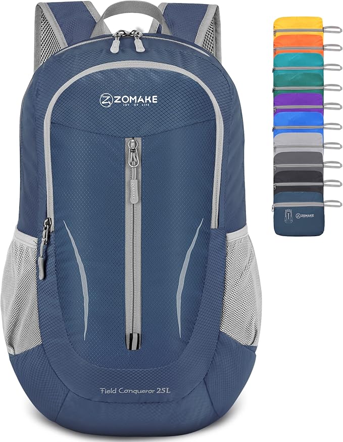 ZOMAKE Ultra Lightweight Packable Backpack 25L - Foldable Hiking Backpacks Water Resistant Small