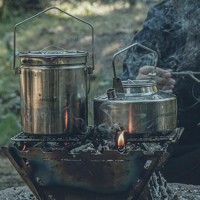 Firemaple Antarcti Stainless Steel Pot - Food Grade SUS304 Camping Pot with Steaming Function