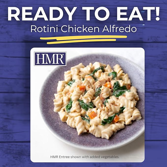 HMR Rotini Chicken Alfredo Entrée | Pre-packaged Lunch or Dinner to Support Healthy Eating | Ready