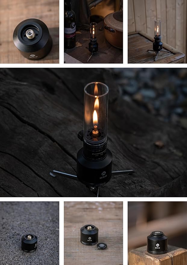 CAMPINGMOON Refillable Gas Canister Empty Pocket Tank for Gas Lantern Backpacking Camping 15g Black