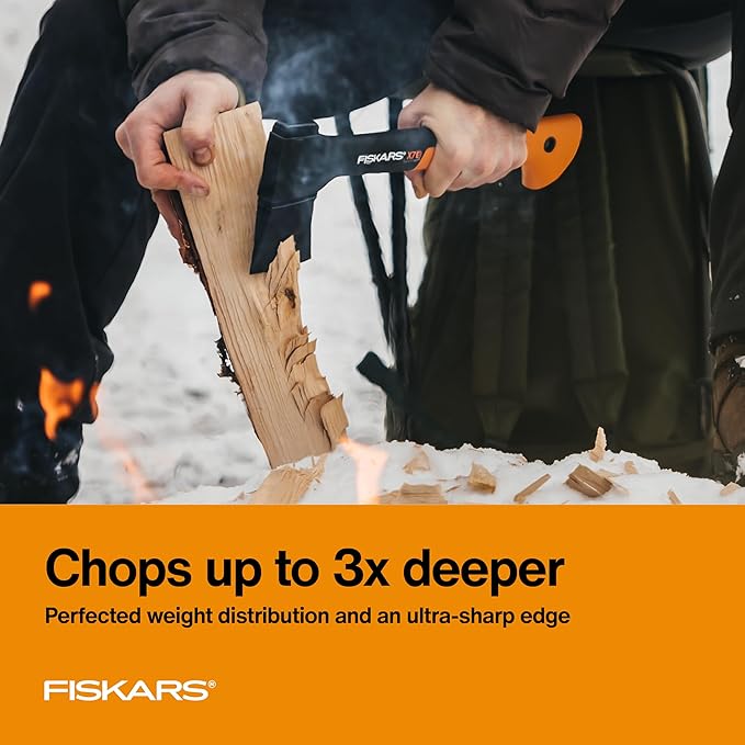 Fiskars X7 Hatchet Lightweight Wood Splitter for Small to Medium Size Kindling with Proprietary