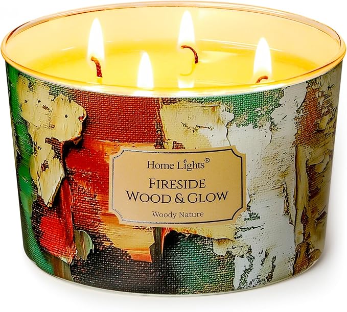 HomeLights 4-Wick Candles for Home Scented - 18oz Soy Wax Blend Candle Long-Lasting Fragrance