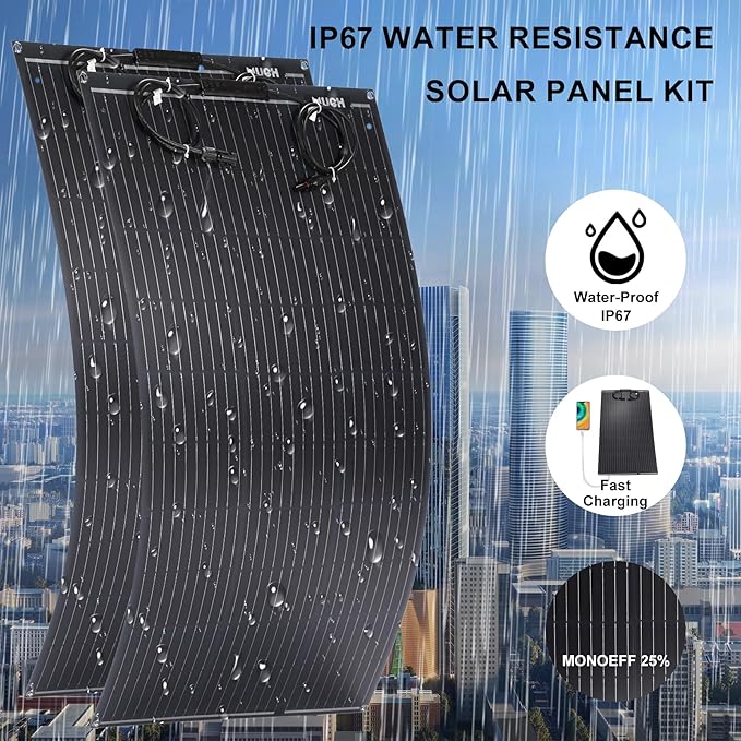 400W Semi-Flexible Solar Panel 12V Monocrystalline Ultra-Flexible Bendable Mono Off-Grid Charger