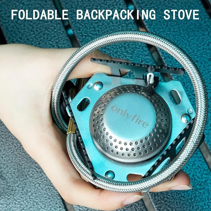 ONLYFIRE Portable Camping Gas Stove, Backpacking Camp Stove with Piezo Ignition, 1LB Propane