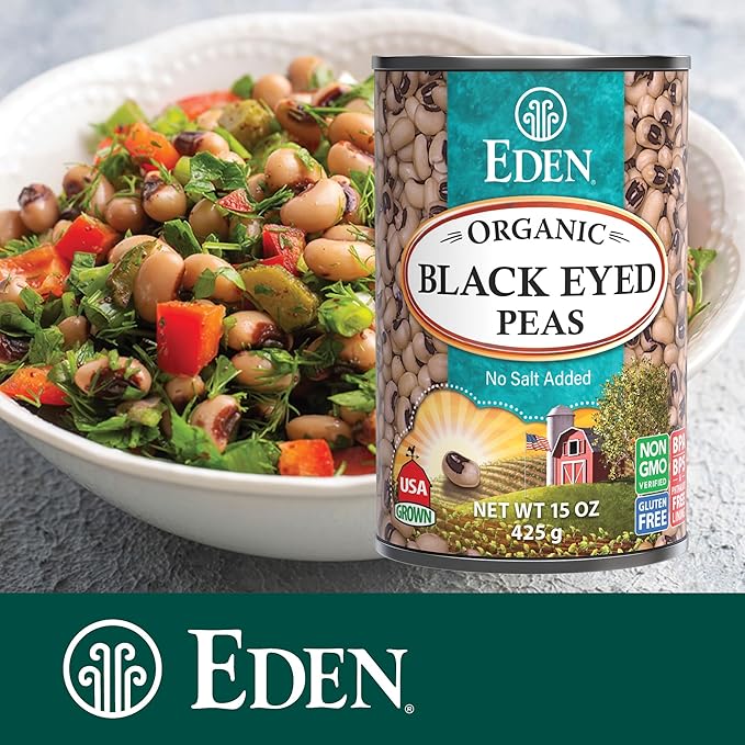 Eden Organic Black Eyed Peas, No Salt Added, 15-Ounce Cans (Pack of 12)