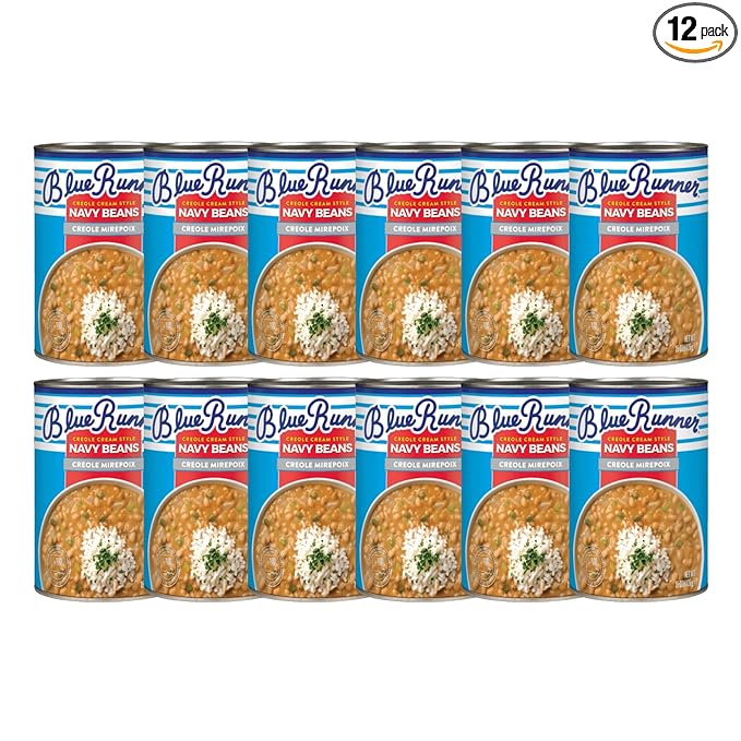Blue Runner Creole Cream Style Navy Beans with Creole Mirepoix, 15 Ounce (Pack of 12)