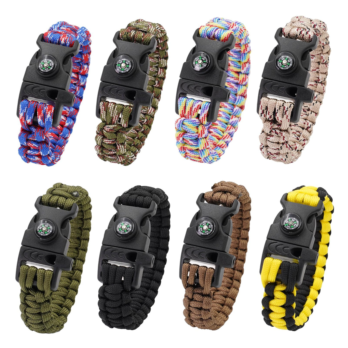 RLXMARTD Paracord Bracelet - 8 Pack - product view 1
