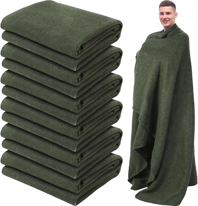 Preboun 6 Pcs First Aid Fire Retardant Blanket Military Blanket 60" x 80" Survival Blanket for