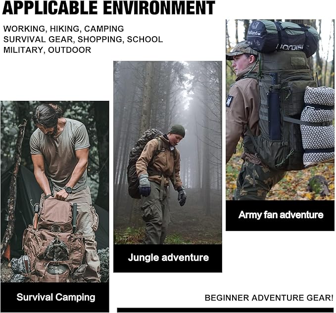 Mardingtop 60L Military Internal Frame Backpack for Hiking,Camping,Hunting,Rucksack Backpack with