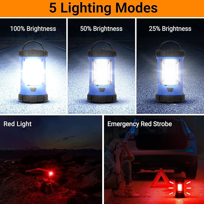 Camping Lantern, 3200LM LED Lanterns for Power Outages, 4600mAh Phone Charger & Rechargeable