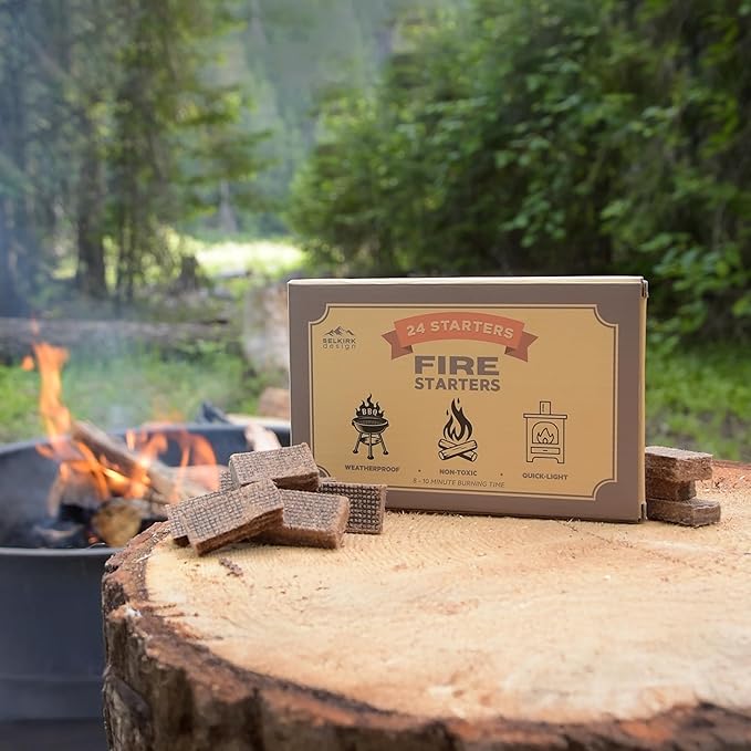 Fire Starters ??24-Pack | Non-Toxic, Odorless & Weatherproof Fire Starters for Camping, Fireplace