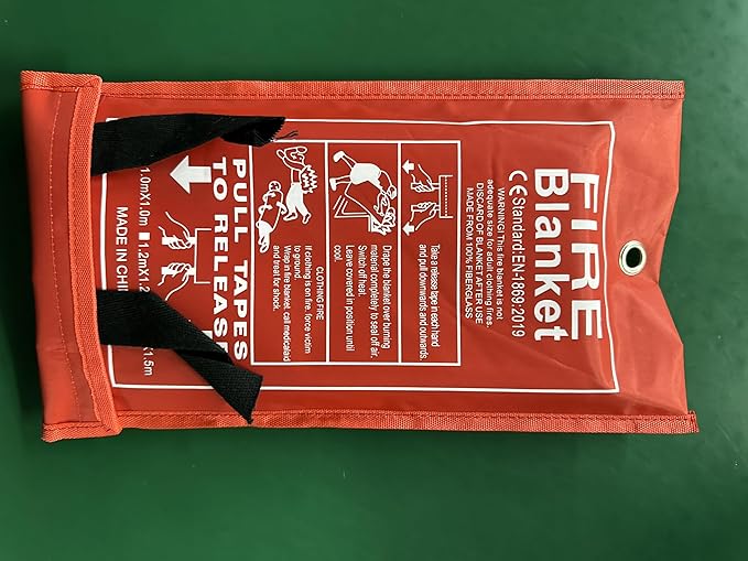 FLASLD Fire Blanket for Home and Kitchen, Fiberglass Fire Blankets Emergency for People, Flame
