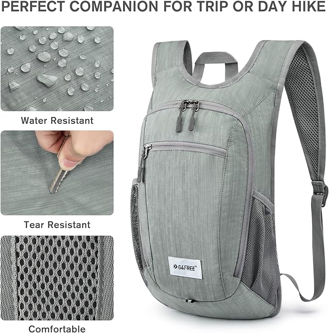 G4Free 10L/15L Hiking Backpack Lightweight Packable Hiking Daypack Small Travel Outdoor Foldable