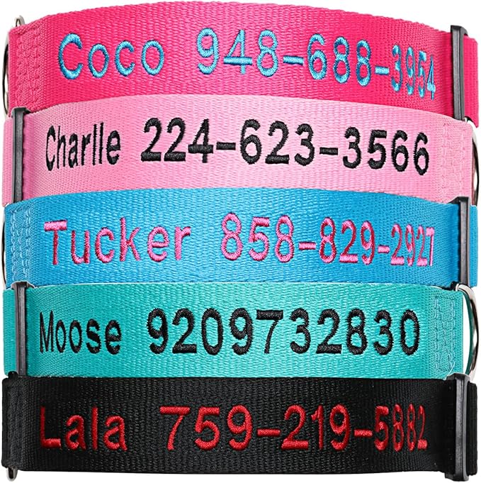 FlowerTown Personalized Dog Collar with Embroidered Name and Phone Number, Custom Dog ID Collars 4