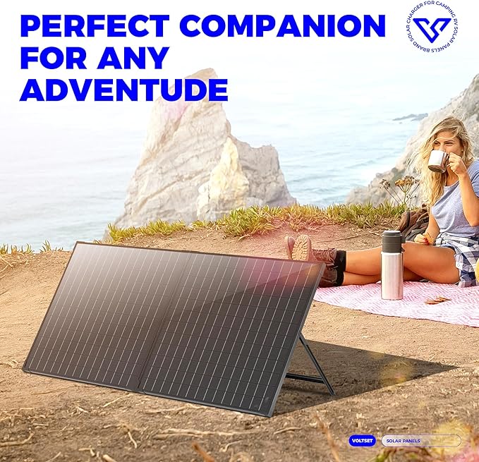 100 Watt 12 Volt Portable Solar Panel with Waterproof 10A Charger Controller, Foldable 100W Solar