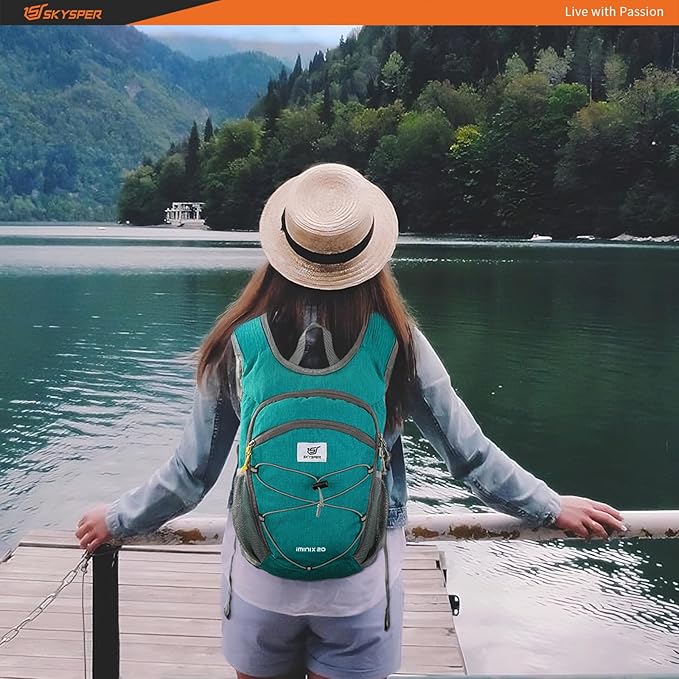 SKYSPER 15L/20L Foldable Hiking Backpack Lightweight Packable Travel Daypack with Chest Strap Small