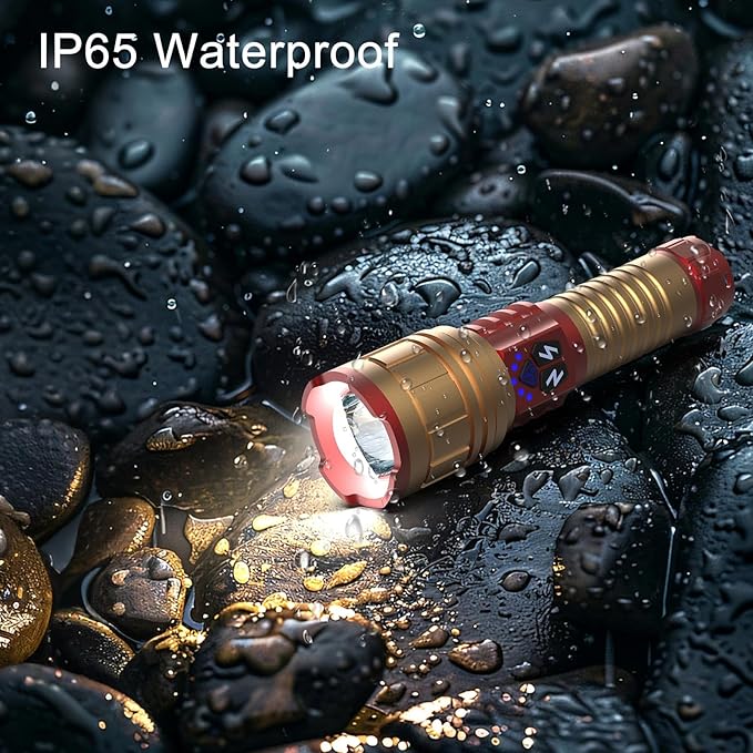 3 in 1 Rechargeable Flashlight True 5000 Lumens Outdoor Strong Cob Light, 5000mAh Zoomable Beam LED