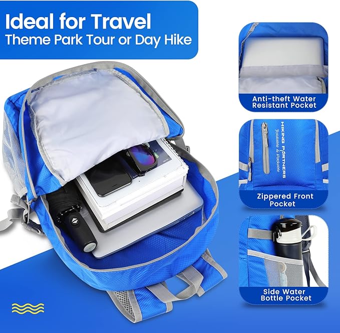 ZOMAKE Lightweight Packable Backpack, 35L Light Foldable Hiking Backpacks Water Resistant