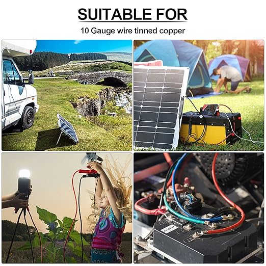 iGreely 10 Gauge Wire Tinned Copper Tray Cable - Connect Charge Controller and Battery for Solar