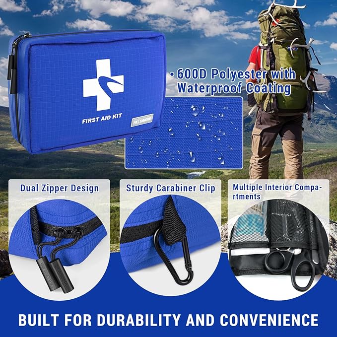 300 PCS First Aid Kit for Home, Car, Travel, Camping, Hiking, Truck, Office, Businesses, Sports &
