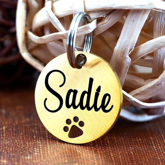 Ultra Joys Dog Tags Personalized for Pets - Hollow Paw Custom Pet ID Tag - Engraved Dog Tag for