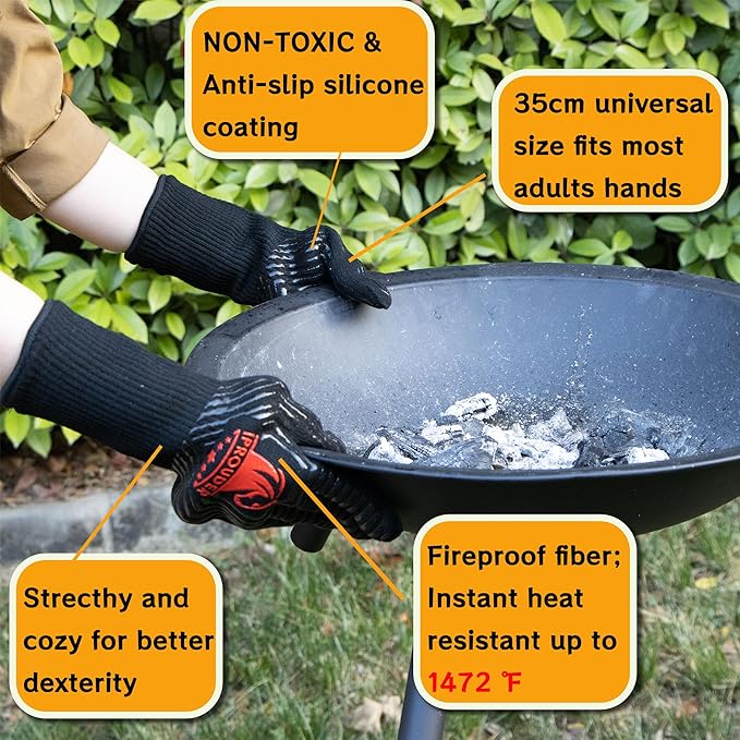 5-in-1 Dutch Oven Camping Accessories Kit - Campfire Cooking Equipment with Heat-Resistant Gloves
