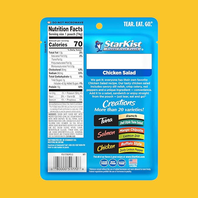 StarKist Chicken Creations, Chicken Salad, 2.6 oz Pouch (Pack of 12)