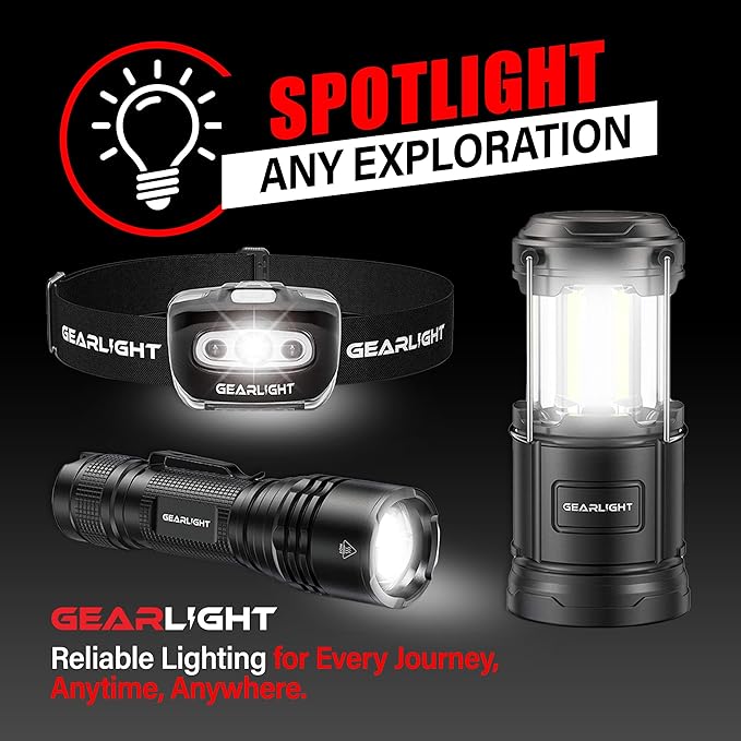 GearLight S1000 LED Tactical Flashlight - High Lumens, USB-C Fast Charging, Dual-Button, IPX4