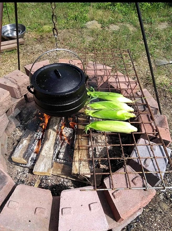 Cuisiland 10QT Cast Iron Potjie Cauldron Pot with Lid & 3 Legs – Pre-Seasoned South African-Style