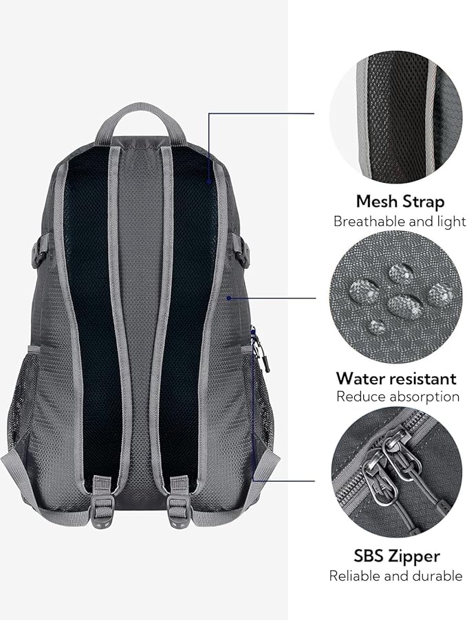 WATERFLY Small Lightweight Packable Backpack: 20l Ultra Light Foldable Travel Hiking Camping