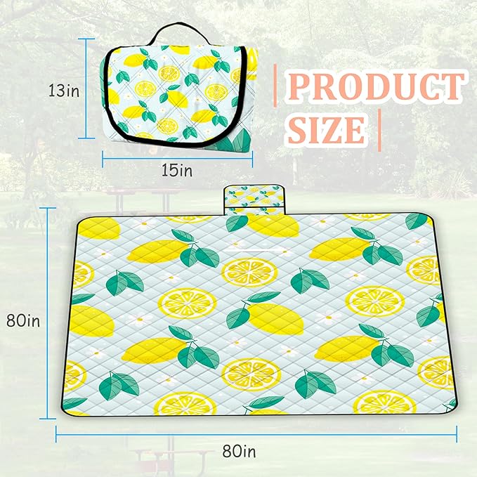 Extra Large Picnic Blanket Waterproof,80"x 80"Foldable Machine Washable Beach Blankets,Outdoor