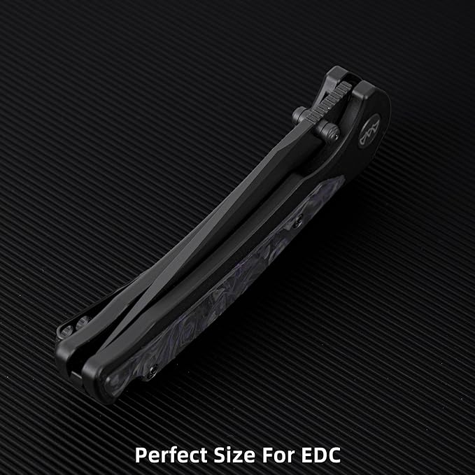 EDC Pocket Knife, 3.6" 14C28N Aluminium With Steel Inlay Handle, Folding Knife for Camping Hiking