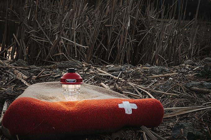 Barebones Beacon Hanging Light ??Red, Rechargeable LED Camping Lantern with Adjustable Brightness