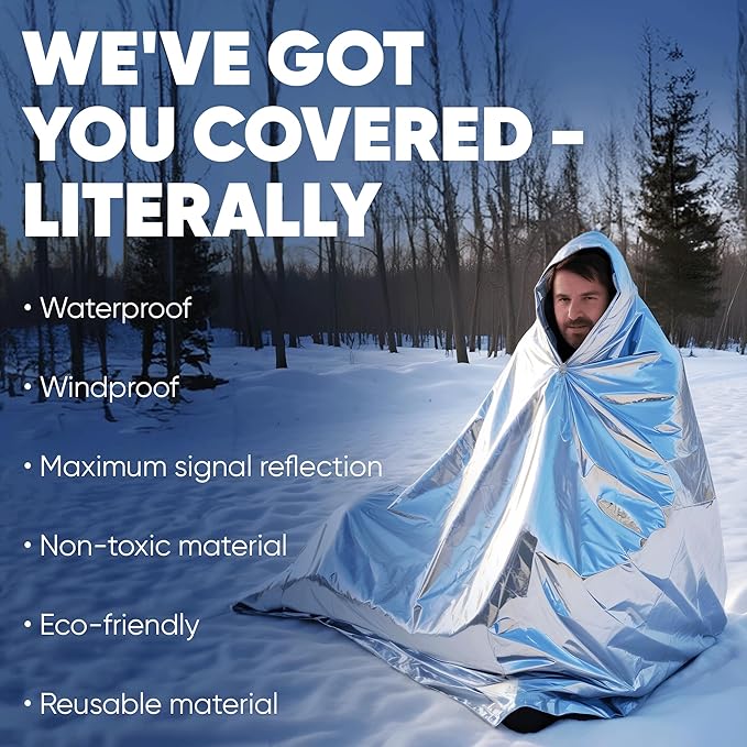 Emergency Mylar Blankets 130*210 Cm Large Reusable Thermal Space Blanket Survival Rescue Insulating