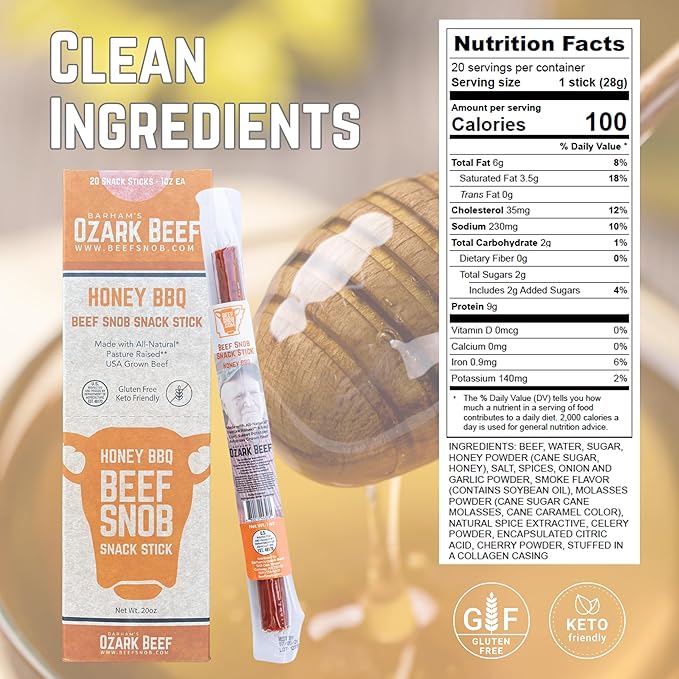 Beef Snob Snack Sticks - Variety Pack - Original (6), Jalapeno (7), Honey BBQ (7) - 1 Ounce Snack
